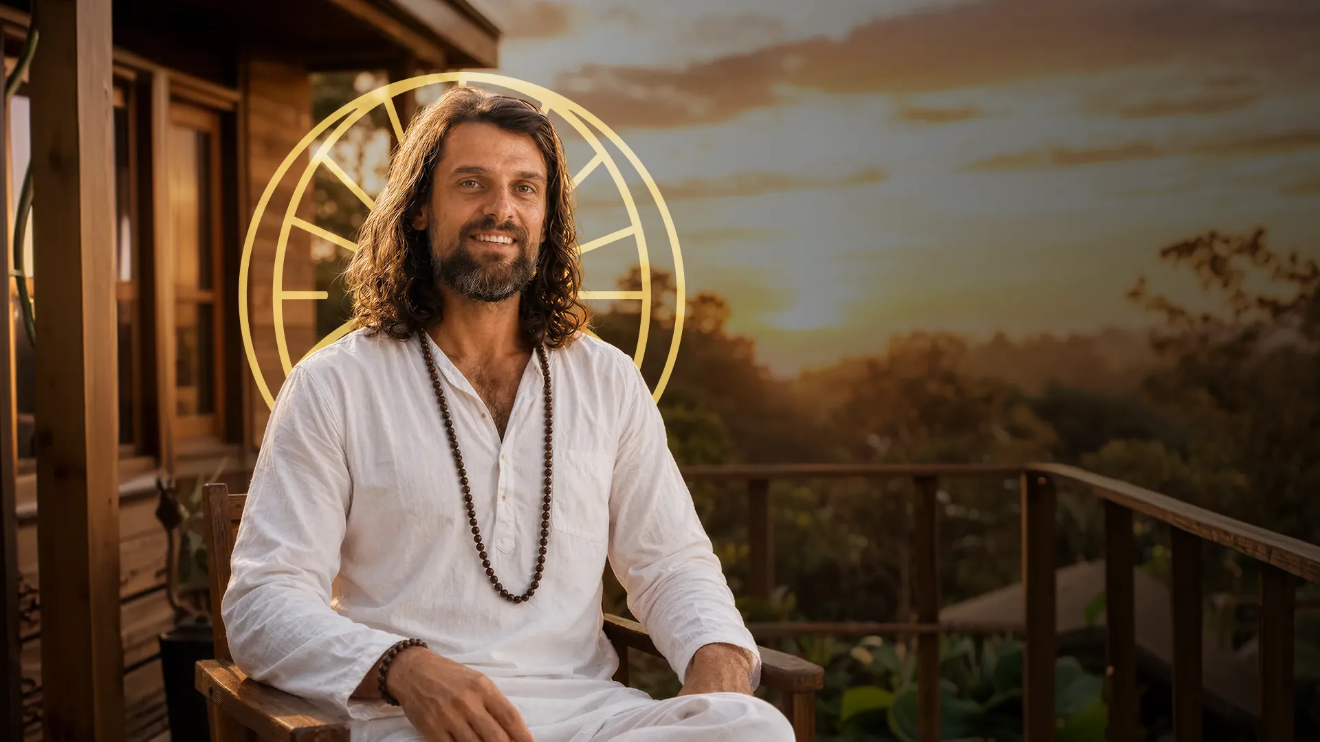 Luciano Giorgio sentado em meditação